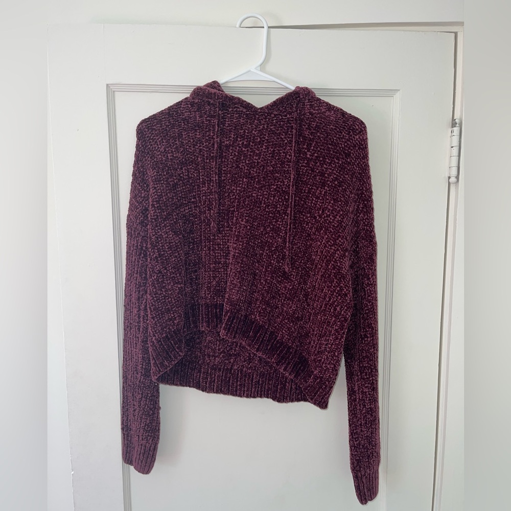 Burgundy Crop Top Sweater